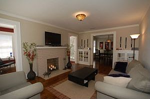Living Room with Brick Frplc