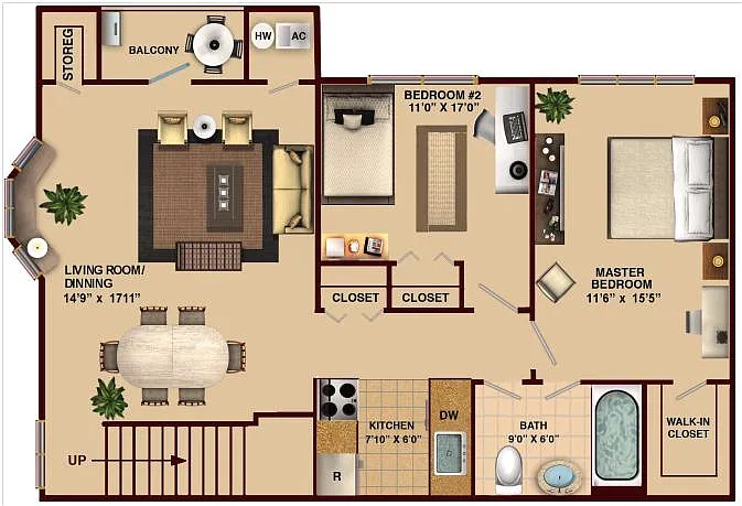 Floor plan 2 BEDROOM