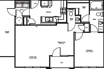 The Cypria: 838 sq. ft. with an attached garage, washer/dryer access, and a spacious L-shaped closet for added convenience. The Cypria: 838 sq. ft. with an attached garage, washer/dryer access, and a spacious L-shaped closet for added convenience.