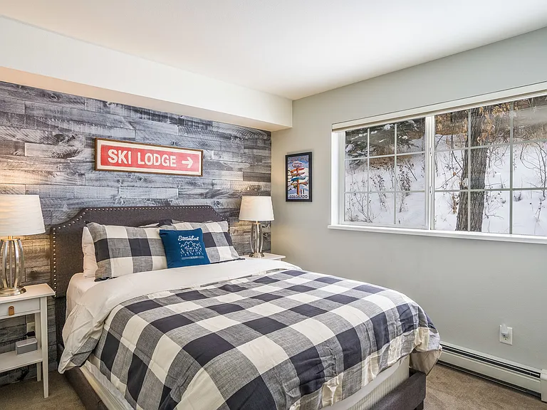Bedroom 2: Queen bed. Beautiful views and natural light. Bathroom #2 right outside room.