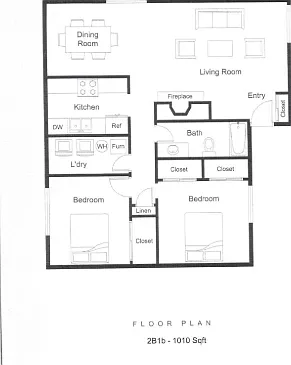 2 Bedroom 1 Bathroom 1010 Sq Ft 2 Bedroom 1 Bathroom 1010 Sq Ft