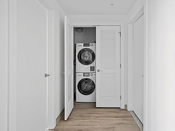 Mily on Green model unit laundry