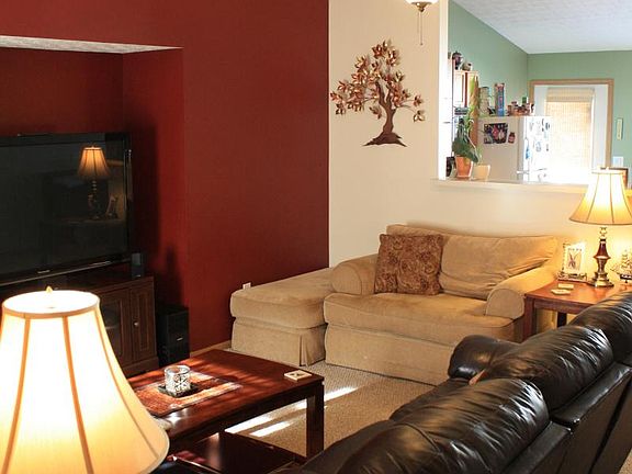 Living Room with Vaulted Ceiling