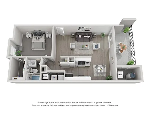 Floor plan One Bedroom