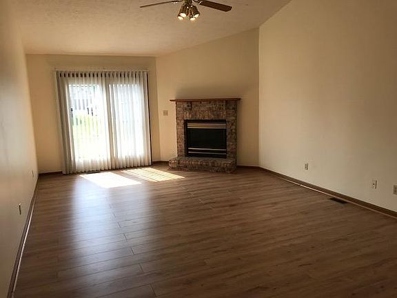 Family room with a fireplace