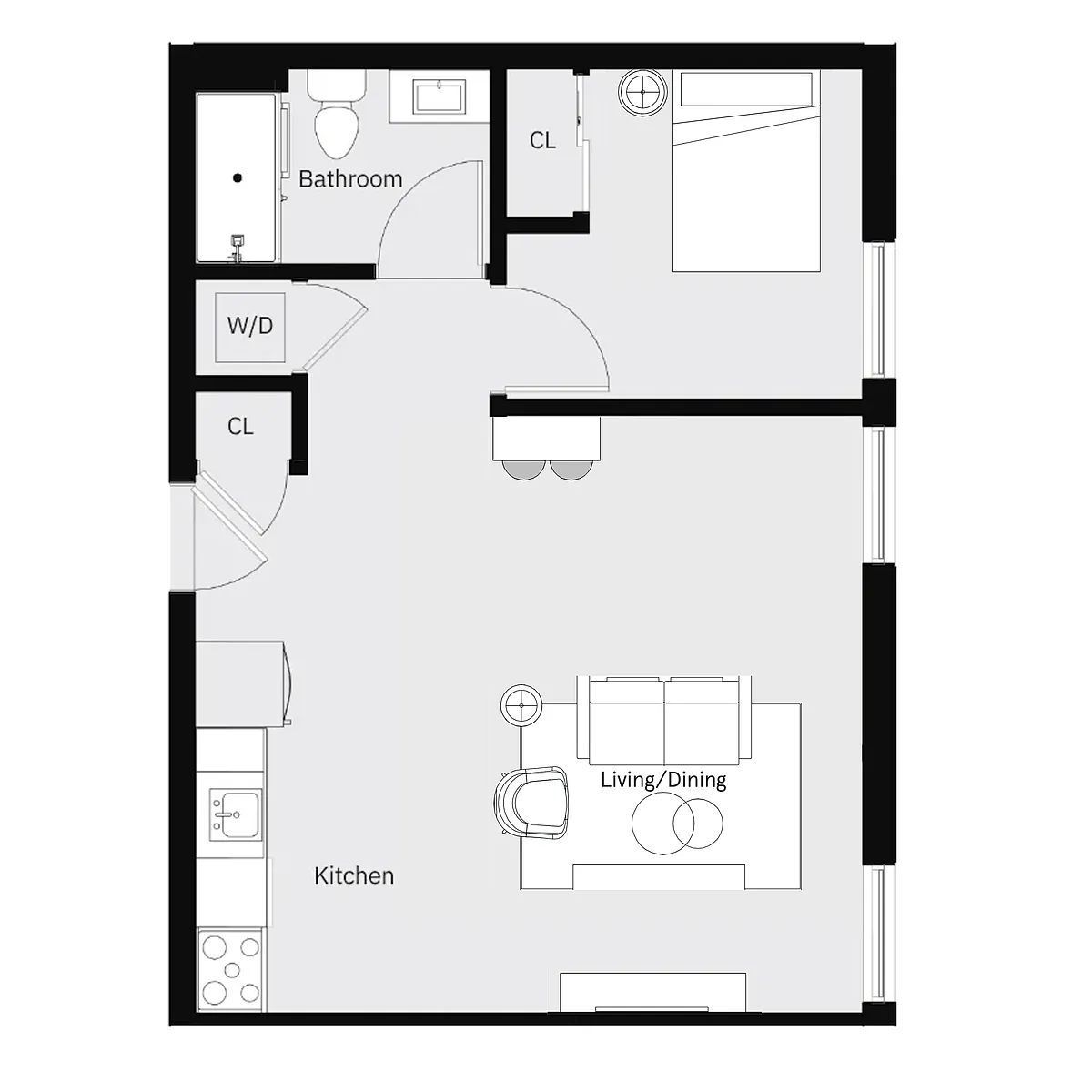 Floor plan Supersize Studio Home Office - A Furnished
