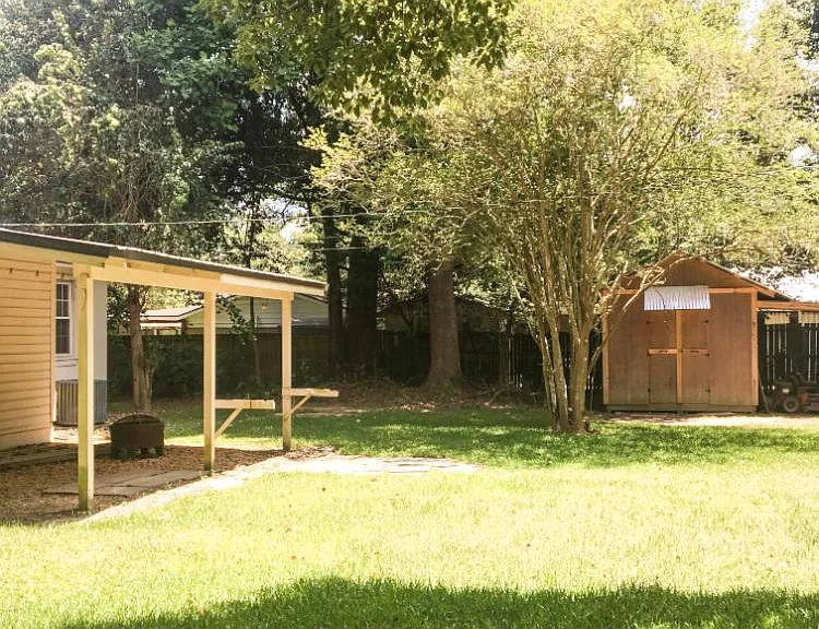 Outdoor building for tools, Christmas decorations or other storage needs