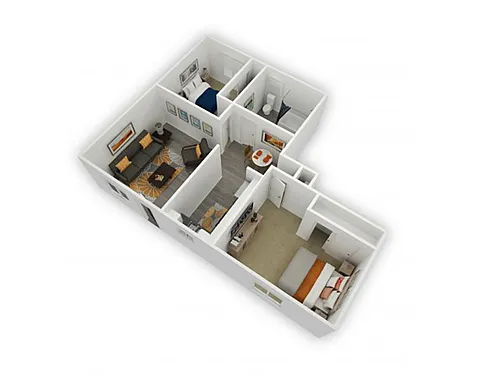 Floor plan Bishop 2x1