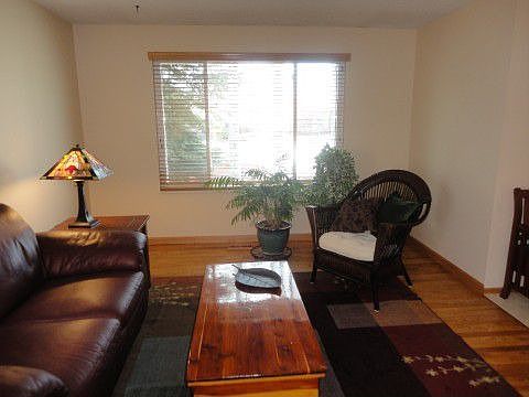 Living room has lots of light.