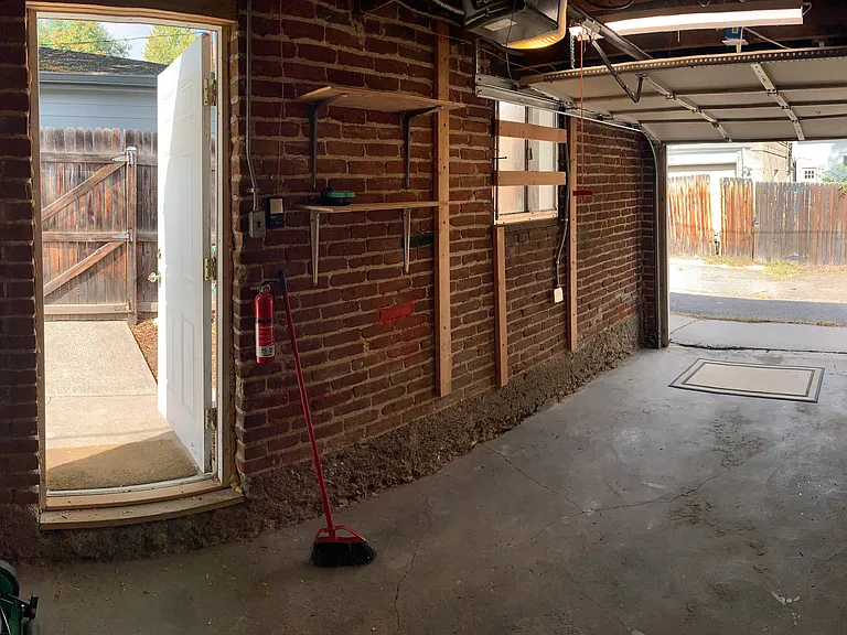 Garage for extra storage.