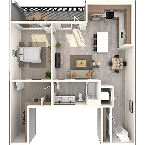 Floor plan A5 1x1-1034 SF