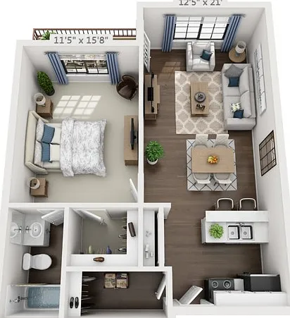 Floor plans are artist's rendering. All dimensions are approximate. Actual product and specifications may vary in dimension or detail. Not all features are available in every apartment. Prices and availability are subject to change. Floor plans are artist