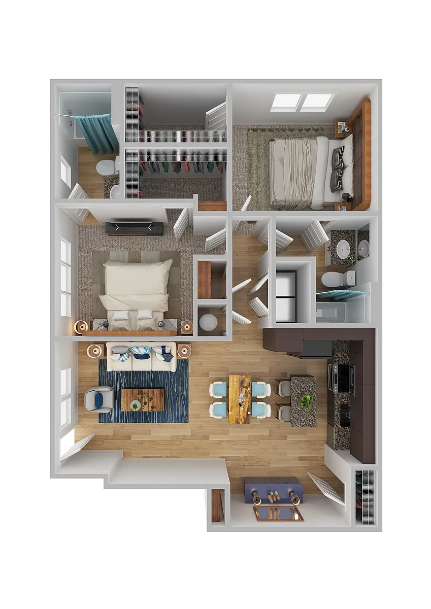 Floor plan B1C - Two Bedroom, Two Bathroom