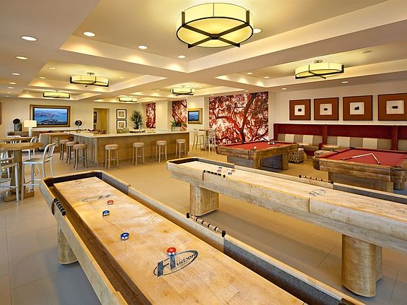 Game room - shuffle board, poker table, pool/snooker