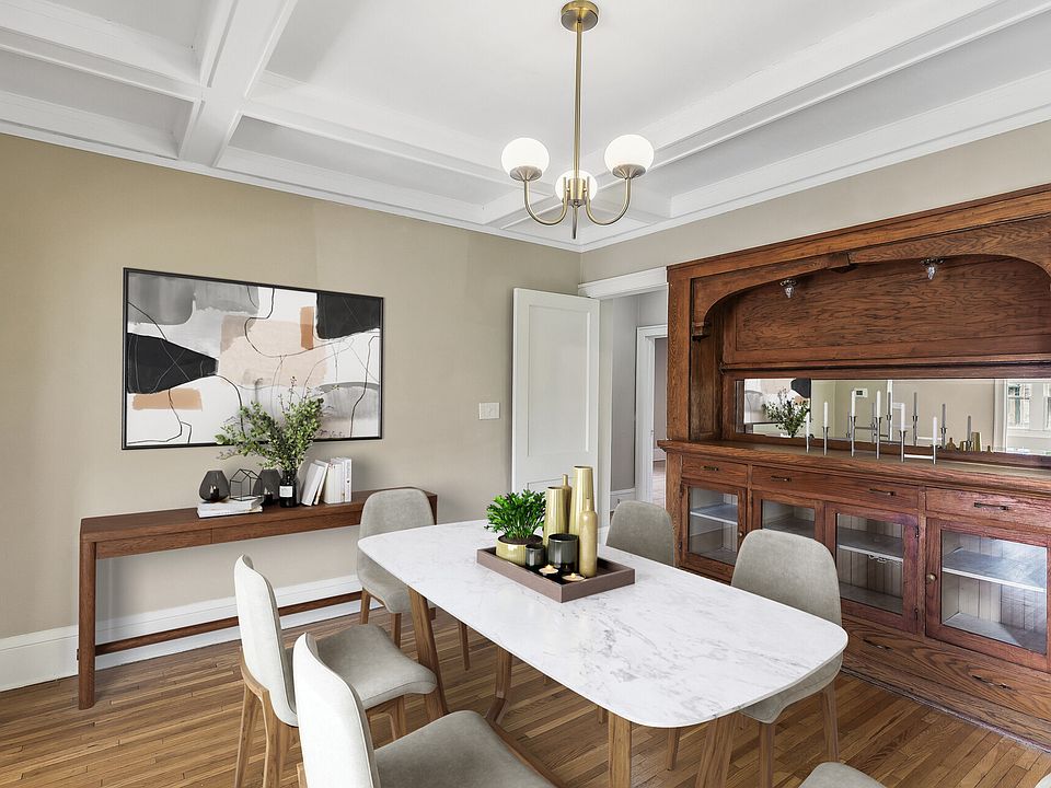 Gorgeous ceilings with original built-in buffet!