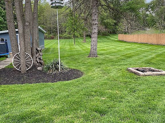 Barn in backyard