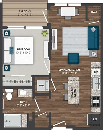 B4 | 1x1 | 582 sq ft B4 | 1x1 | 582 sq ft