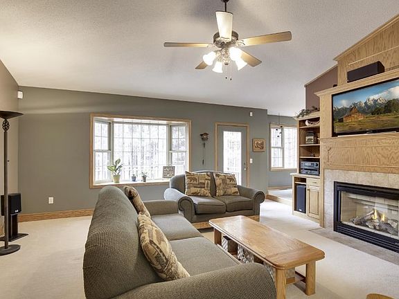 Gas fireplace with custom built-ins.
