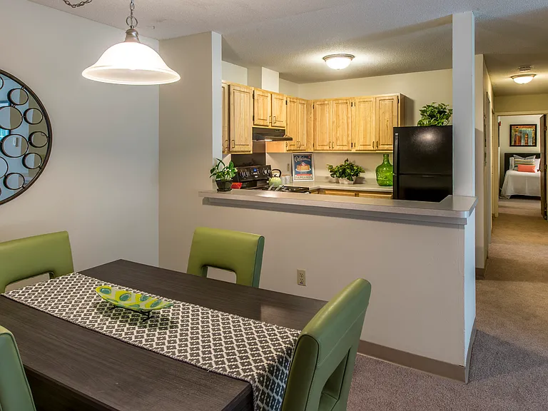 Kitchen, Dining Room & Hallway To Bedroom