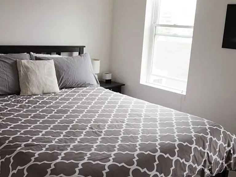 Bedroom with queen bed.