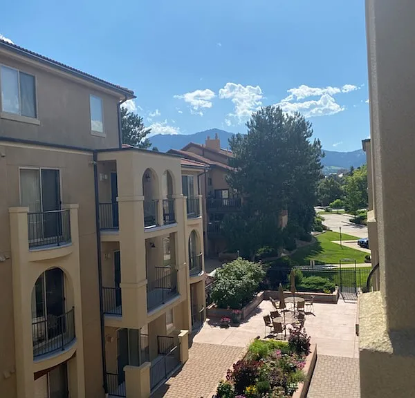 Mountain view is available from the balconies.