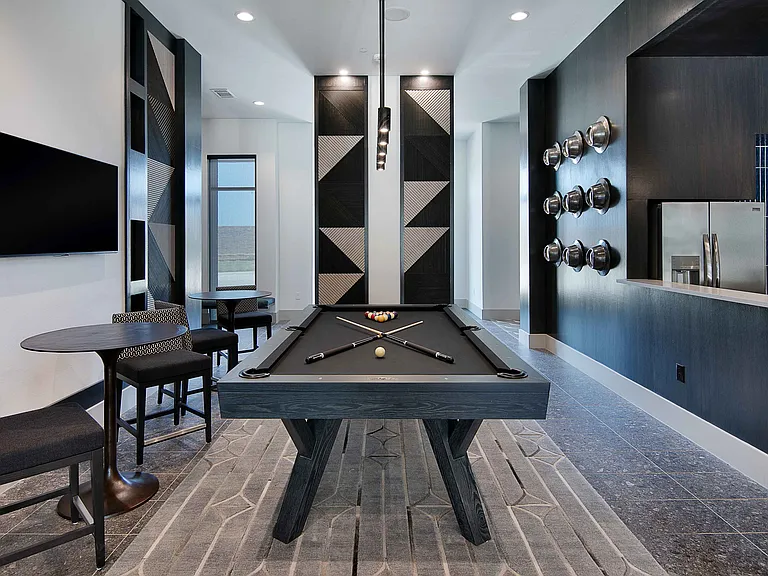 Entertainment lounge with billiards and gaming