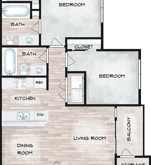 2x2 C1 Floorplan Diagram