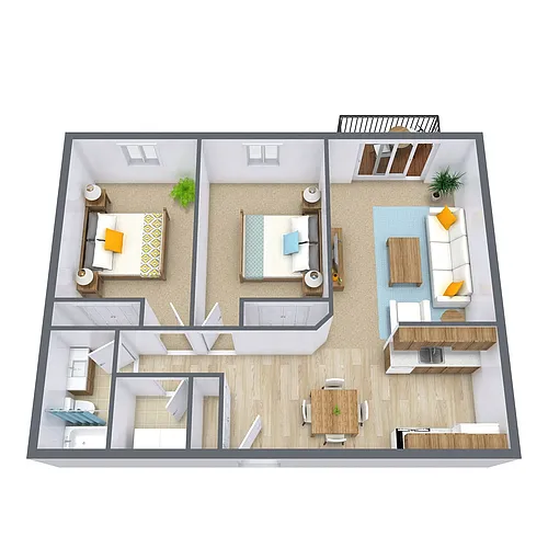 Floor plan Two Bedroom 21A