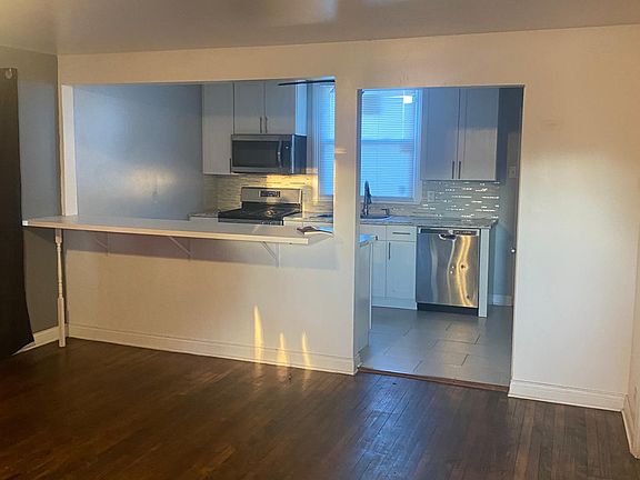 Living room: kitchen view
