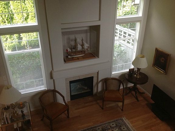 Gas fireplace & wonderful architectural detail