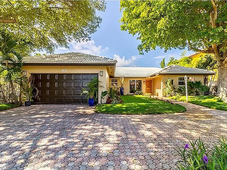 Frontal view and driveway