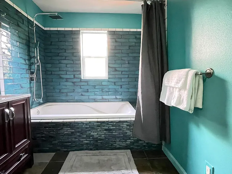 The master bathroom