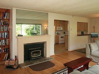 Living room with fireplace