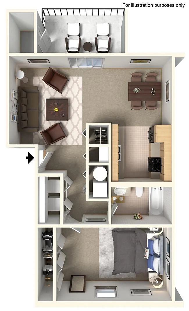 Floor plan 1 Bedroom 1 bath