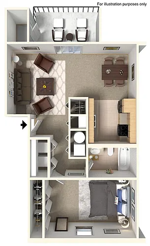 Floor plan 1 Bedroom 1 bath