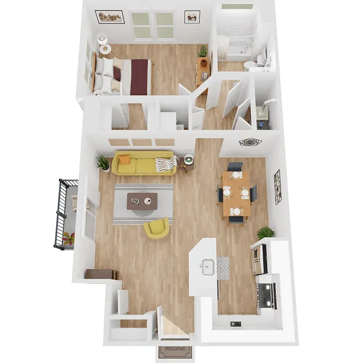 Floor plan 1 Bedroom 1 Bathroom