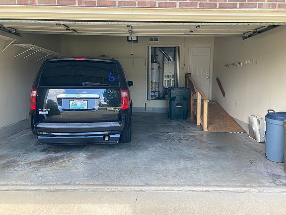 Garage entrance to house