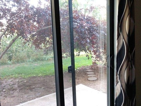 View of the patio from living room.