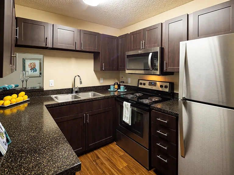 Open Kitchen layout with Serving Window Stainless Steel