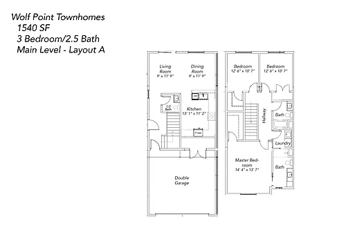 Floor plan Three Bedroom - Layout A