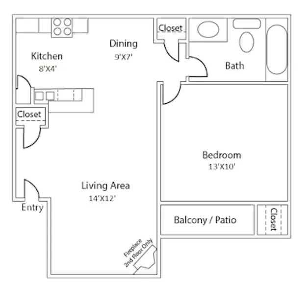 Floor plan 1/1bf