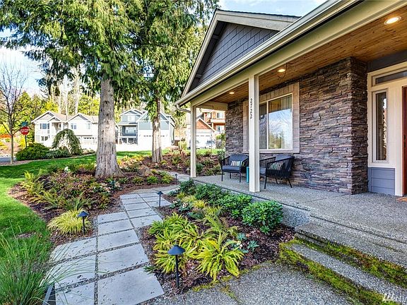 The professionally designed landscape is beautiful and easy to maintain.