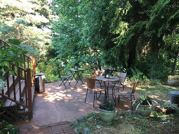 East patio shared with homeowner