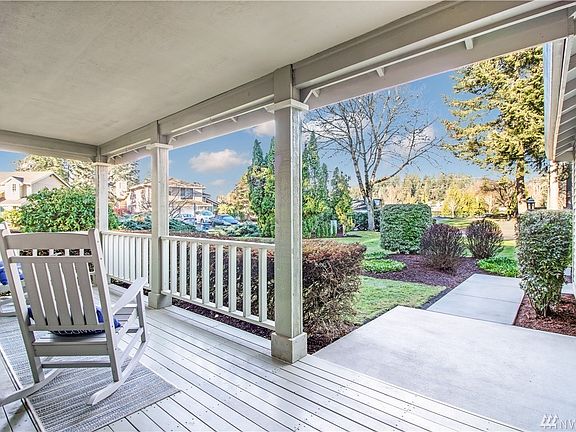 Large covered front porch deck