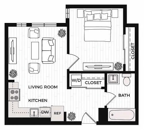 Floor plan 1X1 D