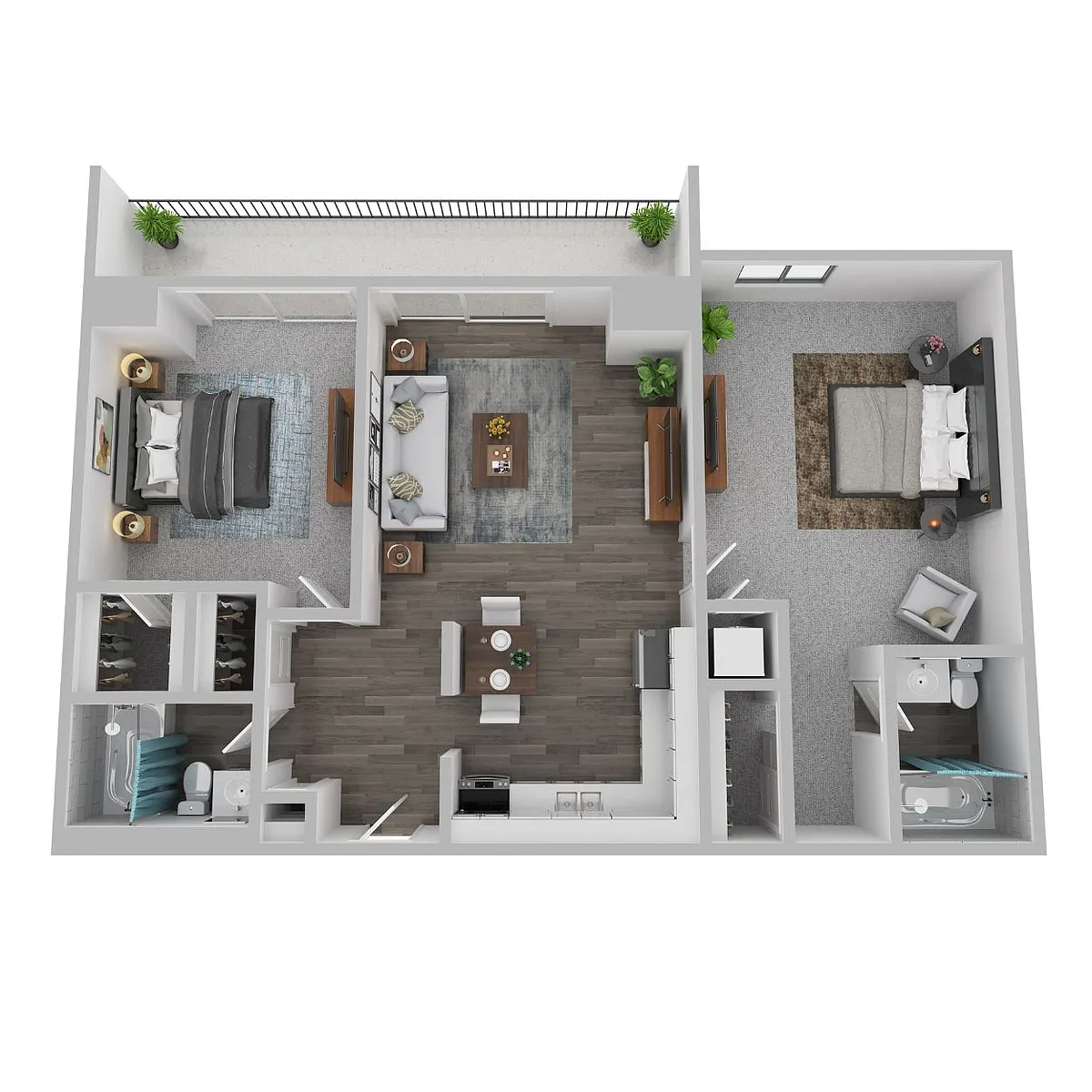 Floor plan Two Bedroom Split