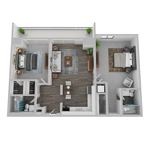 Floor plan Two Bedroom Split