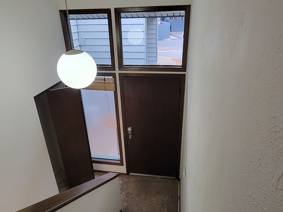 Looking down to the entry door
