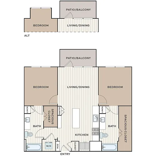 Floor plan Two Bedroom (B2)