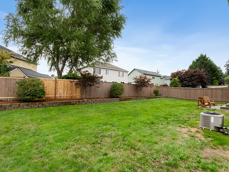 Fully fenced-in backyard